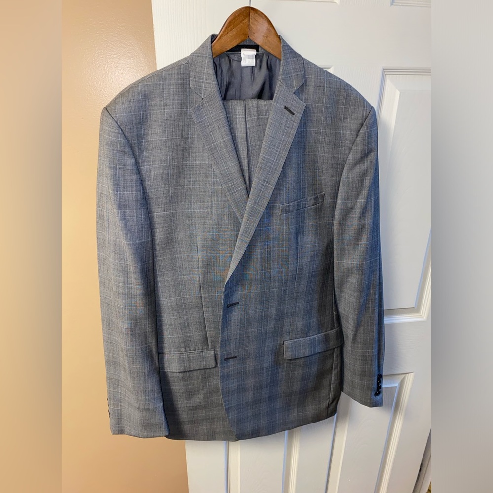 Joseph Abboud Wool Suit Mens 46L Brown Single Breasted Blazer Jacket Pants 38x36